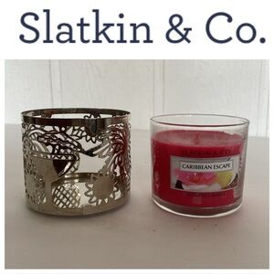Slatkin & Co Caribbean Escape Candle and holder. NWT